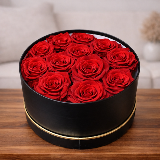 Preserved rose box Toronto GTA luxury red roses arrangement