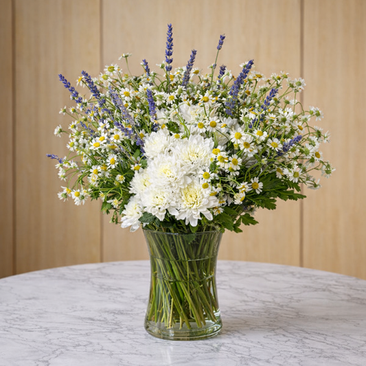 flower delivery Toronto Lavender Moon side angle spring bouquet