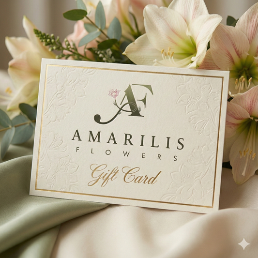 Amarilis flower gift card with elegant floral design available in Toronto