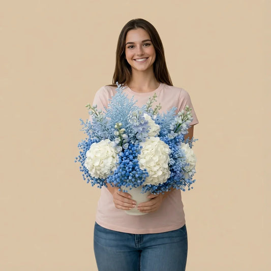Elegant Azure Sky floral design by Amarilis Flowers Luxury Flowers in Toronto GTA