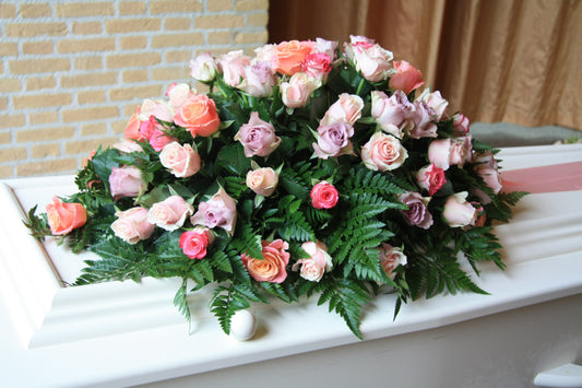 Blue rose Blush Reminiscence arrangement with elegant floral design