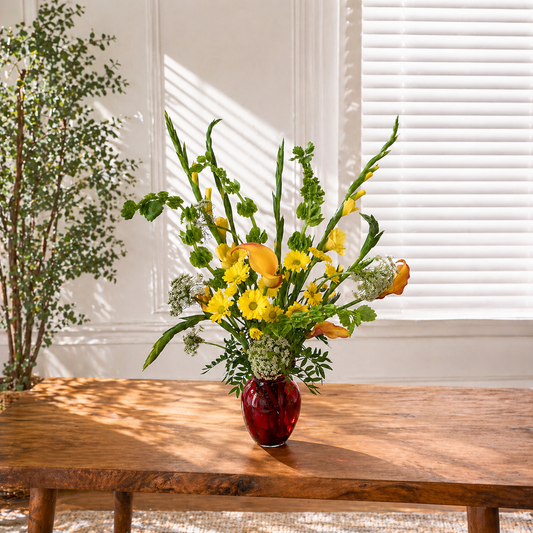 premium yellow flower arrangement Toronto delivery Amarilis