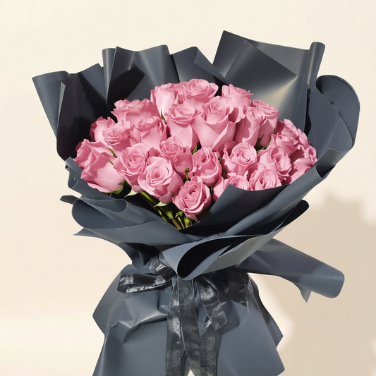 Soft pink rose bouquet floral variation