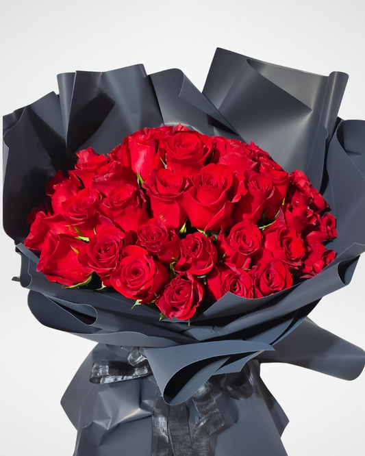 romantic red roses arrangement same day flower delivery