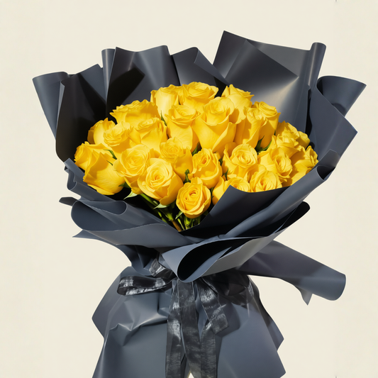 Yellow rose bouquet bright floral arrangement