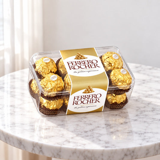 Ferrero Rocher delivery Toronto gift box with 12 golden hazelnut chocolates to pair with fresh flowers