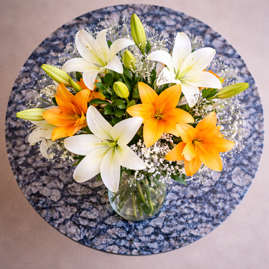 golden-aspect-lilies-top-view