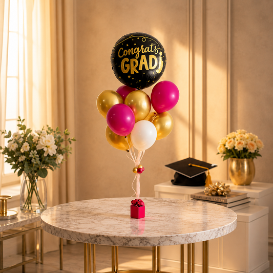 Premium Graduation Balloon Bouquet Delivery arrangement