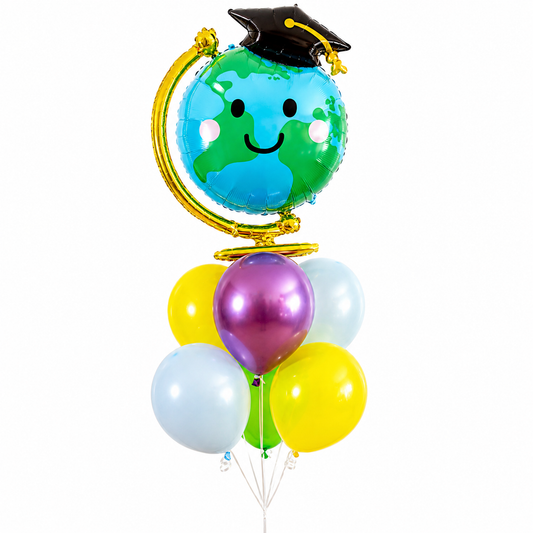 Graduation Globe Balloon Bouquet same day balloon delivery