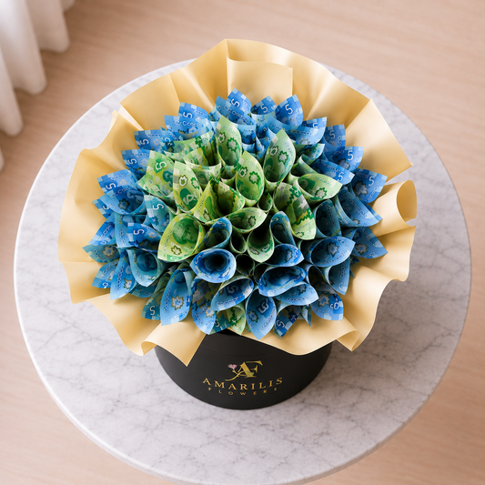 Luxury Graduation Money Bouquet Arrangement with folded cash flowers