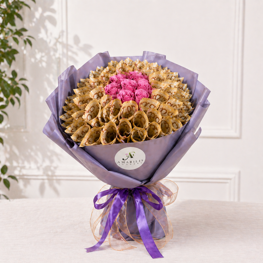 100 CAD money bouquet Toronto on table premium cash bouquet GTA