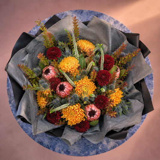 Top view of birthday flower delivery Toronto luxury bouquet
