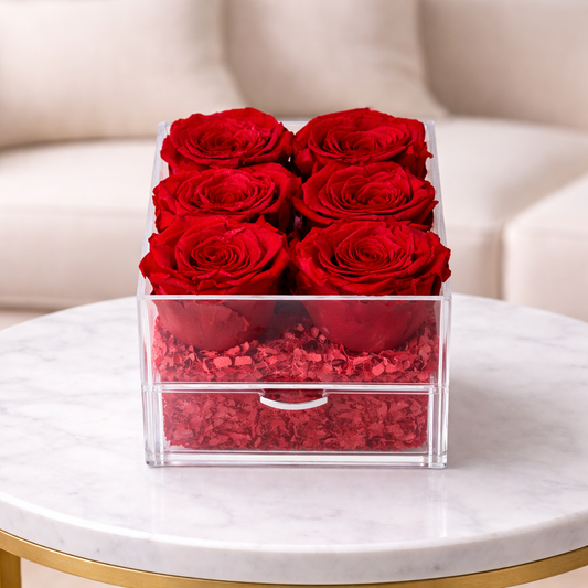 Luxury rose box displayed on table Mississauga delivery