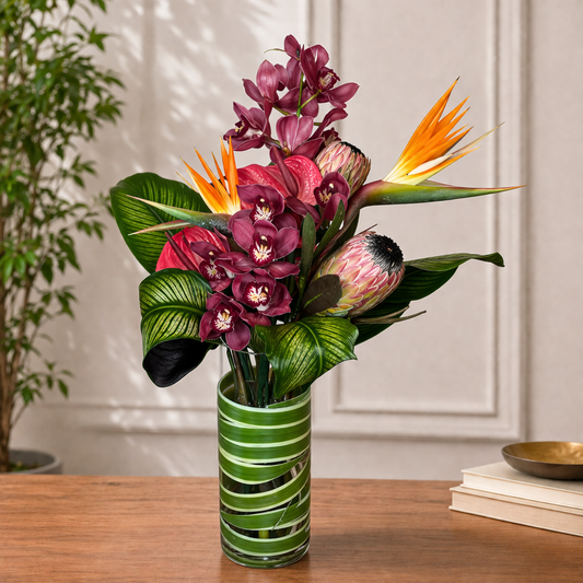 luxury tropical flower arrangement Toronto exotic floral design