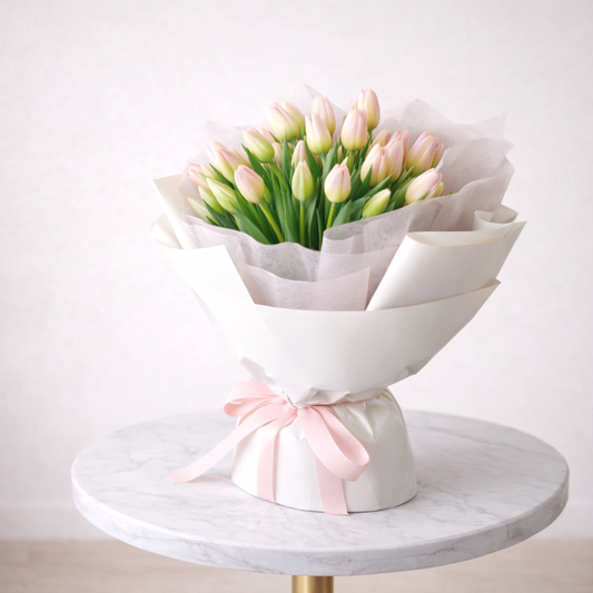 pink tulip bouquet delivery Toronto luxury tulip flowers