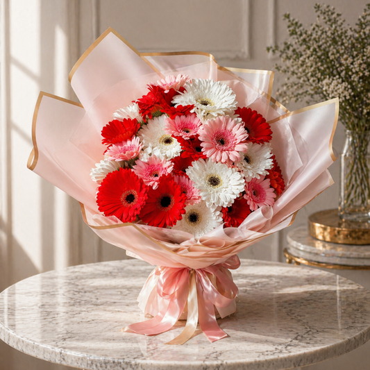 same day flower delivery toronto gerbera bouquet red pink white flowers luxury arrangement