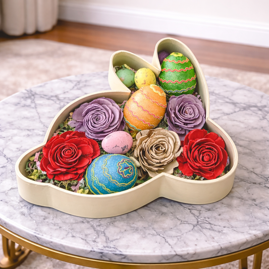 same day flowers Toronto Easter bunny flower box with decorative eggs