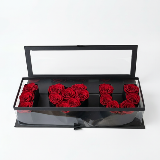 sixteen preserved roses in luxury gift box with elegant floral design in Toronto GTA
