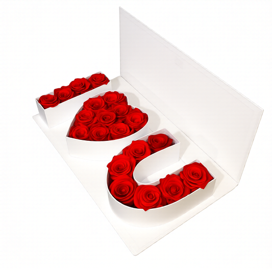 Twenty Sunsets preserved roses box with 20 red roses