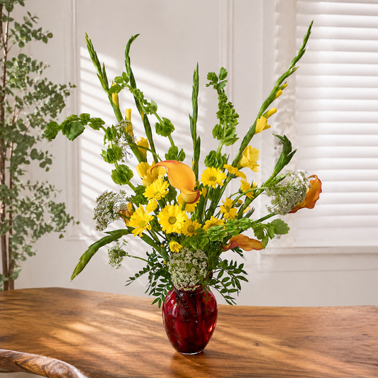 yellow flower arrangement Toronto delivery luxury bouquet