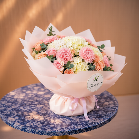 Elegant birthday bouquet with roses Toronto GTA delivery.