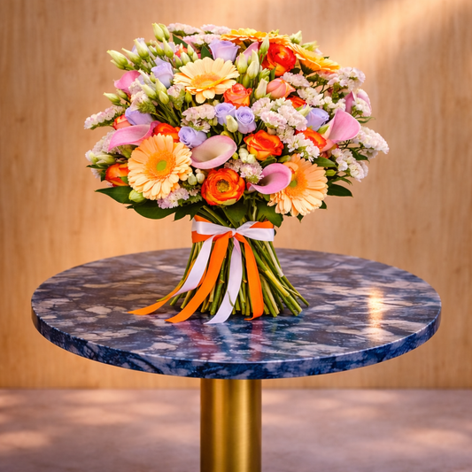 lbirthday flower delivery toronto luxury mixed flower bouquet on marble table