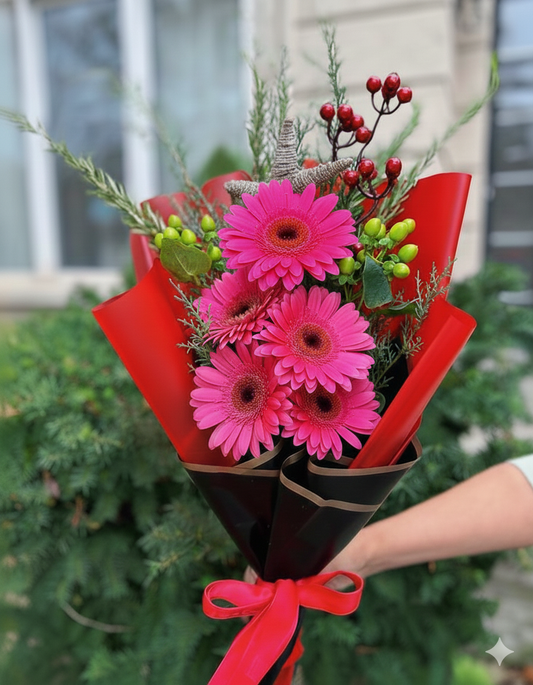 Seasonal gerbera bouquet in pink tones – same day flower delivery Toronto GTA