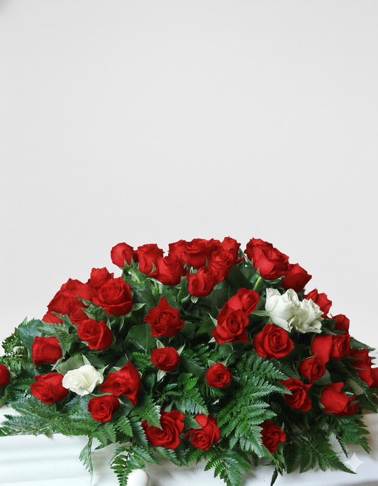 Pink rose memorial arrangement Blush Reminiscence with same day flower delivery Toronto GTA