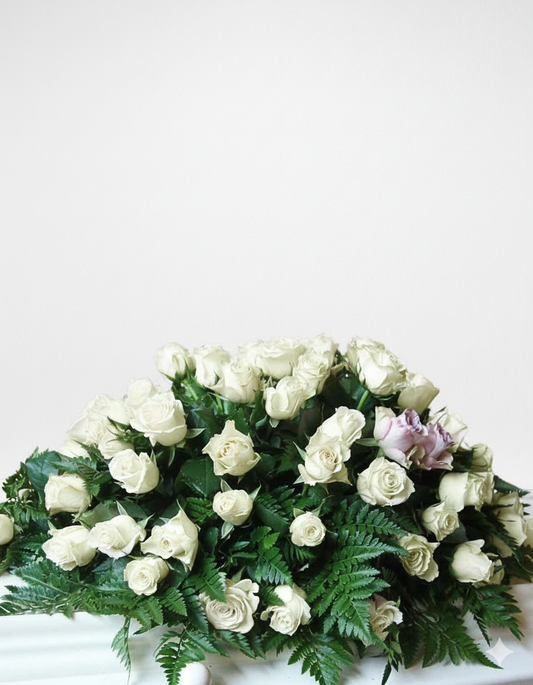  Purple rose Blush Reminiscence floral arrangement with full rounded design