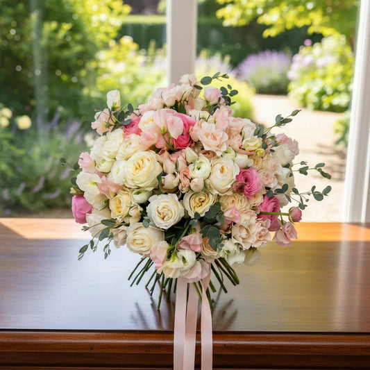 Elegant blush and cream flowers for weddings in Toronto GTA