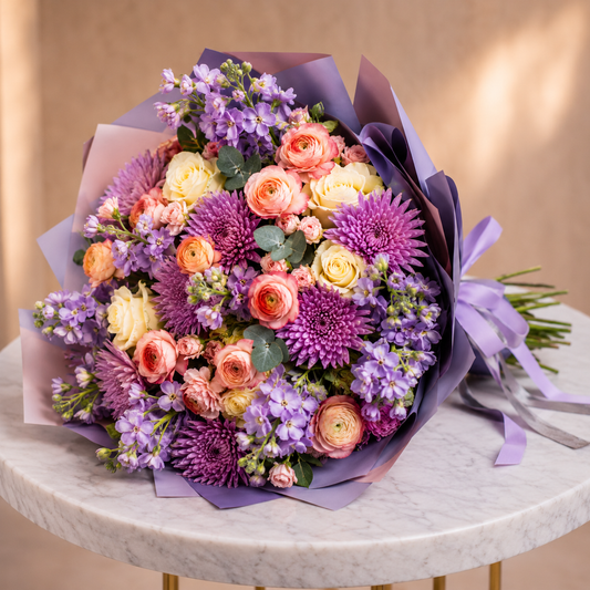Lavender Sorbet Flower Bouquet luxury mixed flower arrangement