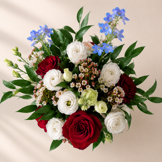 Luxury modern floral centerpiece handcrafted with fresh flowers for delivery across Toronto, Mississauga, and the GTA.