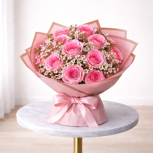 pink rose bouquet Toronto elegant romantic flowers arrangement
