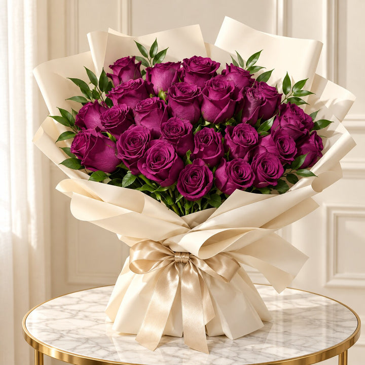 Purple Rose Bouquet | 30 Roses, Toronto Delivery - Amarilis Flowers