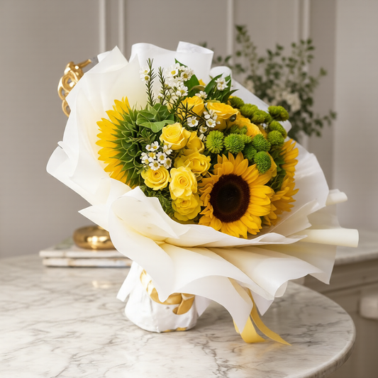 same day flower delivery Toronto sunflowers close up vibrant yellow flowers premium bouquet