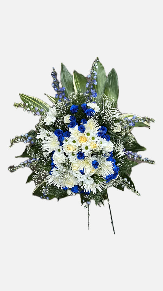 Sympathy flowers Toronto arranged as a standing spray

