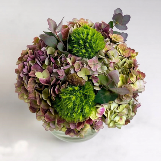 Top view of premium hydrangea flower arrangement for Toronto flower delivery