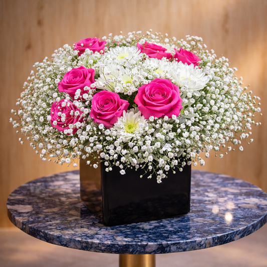 ivory stillness white birthday flowers ceramic vase